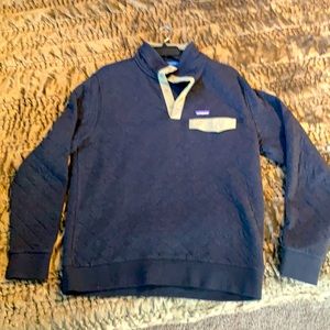 Patagonia quarter button pullover, sz lg, organic cotton
